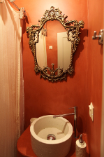 Room with comfortable, double bed